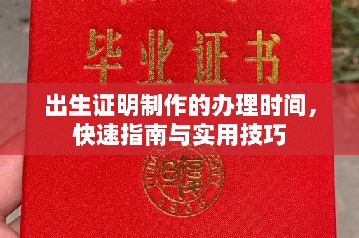 枣庄出生证明制作的办理时间，快速指南与实用技巧